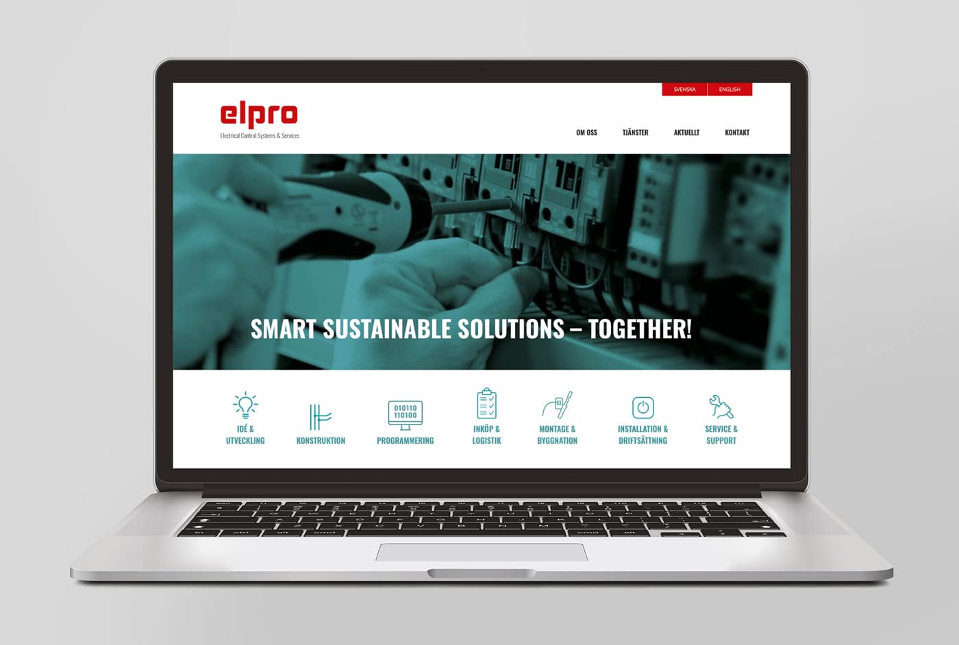 Ny webbplats för Elpro som svenssonmolin har producerat